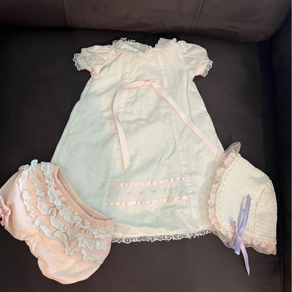 American Girl Bitty Baby Christening Gown, Bonnet and Bloomers retired 2008